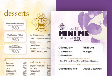menu dessert kids